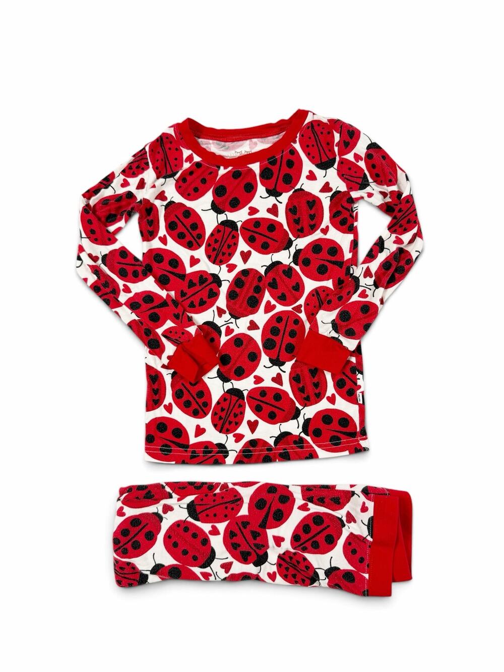 Little Sleepies Girls Ladybug Hearts Bamboo Pajama Set 5-6